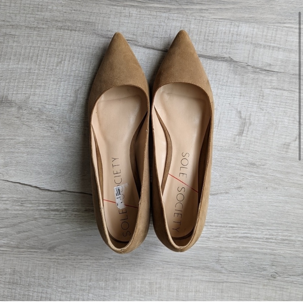 Sole Society grey taupe suede Andorra block Heels women size 9 US
